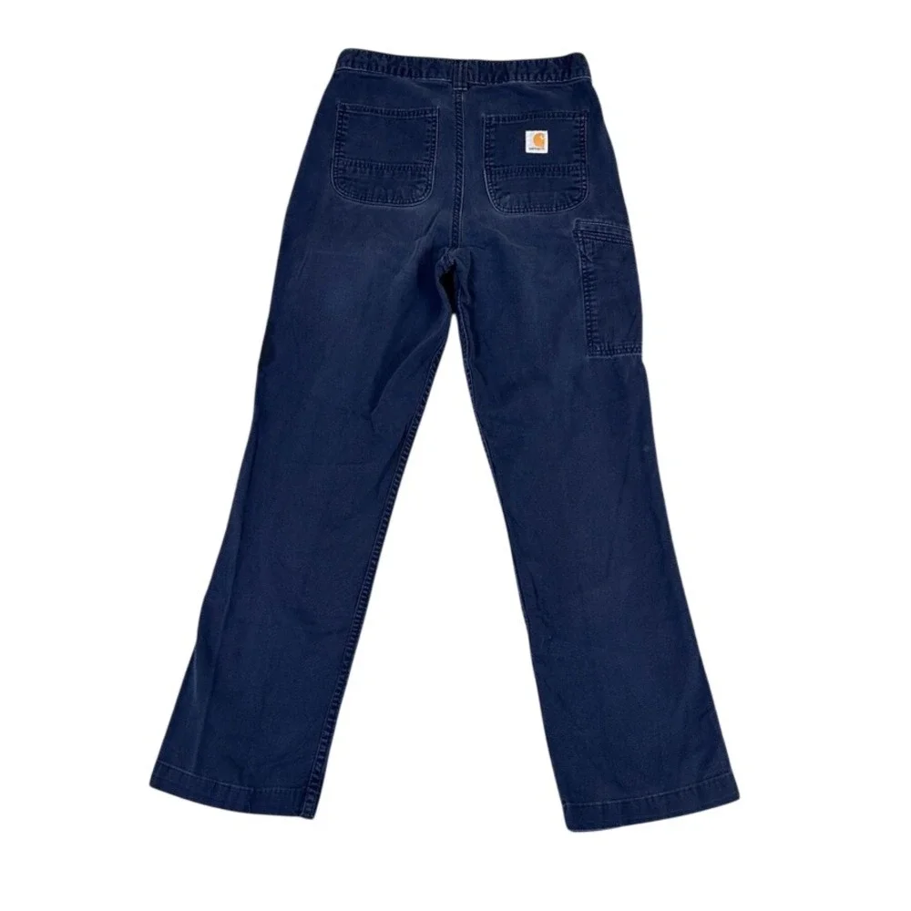 Carhartt Relaxed Fit Canvas Work Pants Navy Blue 30x30 Mens Utility Trousers
